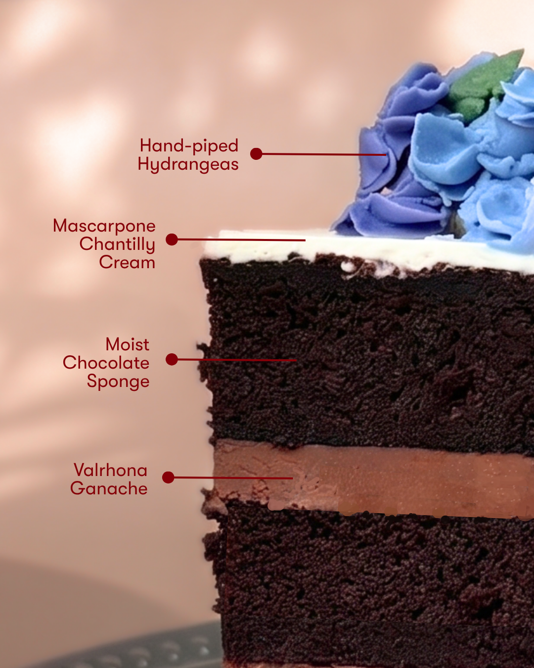 Hydrangea Design: Valrhona Chocolate Truffle Cake